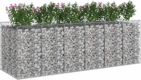 vidaXL Ανασηκωμένο κρεβάτι gabion 3 pcs Ασημί
