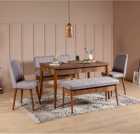 Αναπαυτικό Διθέσιο Κάθισμα Καρυδιά / Soho SETAS 110x40x85