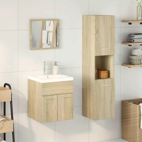 vidaXL Σετ Επίπλων Μπάνιου 4 Τεμαχίων Sonoma Δρυς Επεξεργασμένο Ξύλο