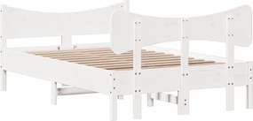 vidaXL Σκελετός Κρεβ. Χωρίς Στρώμα Λευκό 120x200 εκ Μασίφ Πεύκο