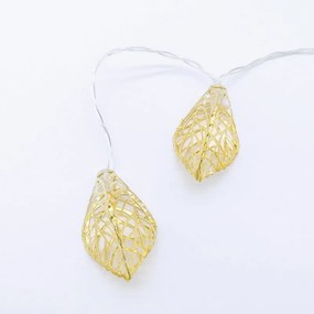 LED λαμπάκια σε σειρά Metal leaves-Xruso-Με χρονοδιακόπτη (10) τεμάχια