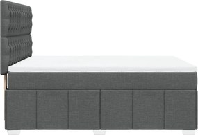 vidaXL Κρεβάτι Boxspring με Στρώμα Σκούρο Γκρι 140x200 εκ Υφασμάτινο