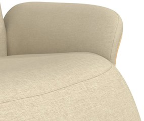 vidaXL Πολυθρόνα Ανακλινόμενη Κρεμ Υφασμάτινη με Υποπόδιο