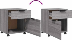vidaXL Αρχειοθήκη Φορητή Γκρι sonoma45x38x54 εκ. Επεξ. Ξύλο με Ρόδες