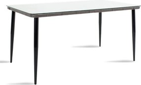 Τραπεζαρία Naoki σετ 7τεμ μέταλλο μαύρο pe γκρι.