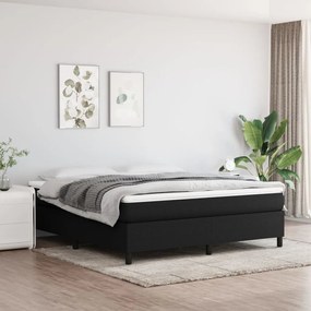 vidaXL Κρεβάτι Boxspring με Στρώμα Μαύρο 180x200 εκ. Υφασμάτινο