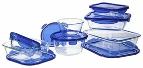 Σετ με Κυτία Γεύματος Pyrex Cook &amp; Go Μπλε Διαφανές
