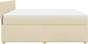 vidaXL Κρεβάτι Boxspring με Στρώμα Κρεμ 180x200 εκ. Υφασμάτινο