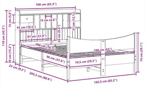 ΣΚΕΛΕΤΟΣ ΚΡΕΒΑΤΙΟΥ ΧΩΡΙΣ ΣΤΡΩΜΑ 160X200 ΕΚ ΜΑΣΙΦ ΞΥΛΟ ΠΕΥΚΟΥ 3323371