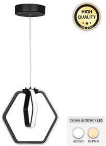 Φωτιστικό οροφής Led Holt Megapap μεταλλικό μονόφωτο χρώμα μαύρο 22x16x63εκ.-GP030-0063,1