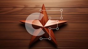 Intra Συλλεκτικό Ξύλινο Παζλ Plywood  4mm - Ξύλινο αστέρι σε ξύλινο φόντο Σε Ξύλινο Κουτί - Διαστάσεις Puzzle: 10x10 cm – 25 κομμάτια
