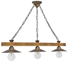 Φωτιστικό Οροφής R-150RAGA 3/L Chain 30-0038 Bronze Metal,Wood