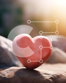 Intra Συλλεκτικό Ξύλινο Παζλ Plywood 4mm - Βράχος ανάμεσα σε βράχους σε σχήμα καρδιάς Σε Ξύλινο Κουτί - Διαστάσεις: 10x10 cm – 25 κομμάτια