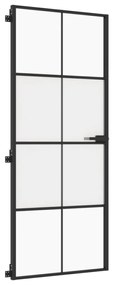 vidaXL Εσωτερική Πόρτα Μαύρη 83 x 201,5 εκ. Ψημένο Γυαλί & Αλουμίνιο