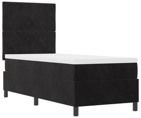 vidaXL Κρεβάτι Box Spring με Στρώμα & LED μαύρο 80x200 εκ Βελούδο