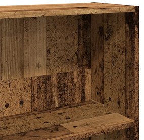 vidaXL Βιβλιοθήκη Όψη Παλαιού Ξύλου 80x24x143 εκ. Επεξεργασμένο Ξύλο