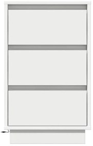 vidaXL Κομοδίνο με συρτάρι Λευκό 39 x 34.5 x 65 εκ. Επεξεργασμένο ξύλο