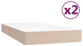 vidaXL Κρεβάτι Boxspring με Στρώμα Καπουτσίνο 200x200εκ.από Συνθ.Δέρμα