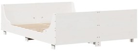 vidaXL Σκελετός Κρεβ. Χωρίς Στρώμα Λευκό 135x190 εκ Μασίφ Πεύκο