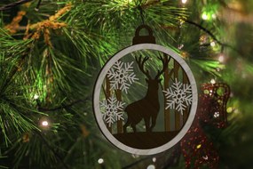 Σετ των 3 Intra απο ξύλο plywood 3mm-4mm πάχος Χριστουγεννιάτικο στολίδι ελαφιού, πολλαπλών στρώσεων Δίασταση 4x4 cm INTRAFABR-85411073