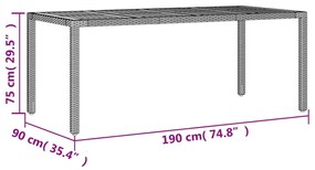 ΤΡΑΠΕΖΙ ΚΗΠΟΥ ΕΠΙΦΑΝΕΙΑ ΑΚΑΚΙΑΣ ΜΑΥΡΟ 190X90X75 ΕΚ ΣΥΝΘ ΡΑΤΑΝ 365541