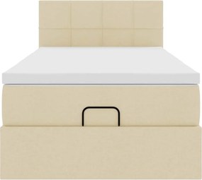 vidaXL Οθωμανικό κρεβάτι με στρώμα Cream 100x200cm ύφασμα