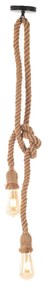 Artekko Hemp Rope Φωτιστικό Οροφής 2φωτο (Ε27) με Σχοινί (10x10x100)cm - 023-3303