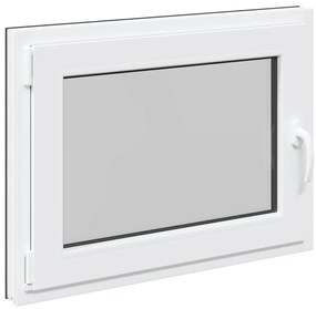vidaXL Παράθυρο Υπογείου "RISOR" 80x60 εκ. Ανακλινόμενο & Περιστρεφόμενο DIN Αριστερό Ανθρακί