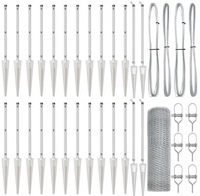 vidaXL Στύλος Περιφράξεων Ασημί 50 x 0,6 m (δίχτυ 13 mm) Ατσάλι