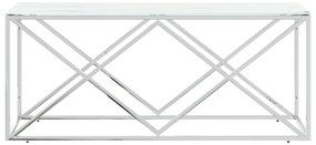 vidaXL Τραπέζι Σαλονιού 110x45x45 εκ. από Ανοξ. Ατσάλι και Γυαλί