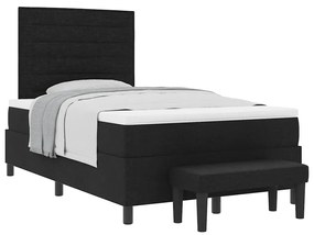 vidaXL Κρεβάτι με ελατήρια με στρώμα Μαύρο 120 x 200 cm ύφασμα