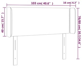 Κεφαλάρι Κρεβατιού LED Σκούρο Πράσινο 103x16x78/88εκ. Βελούδινο 3123141