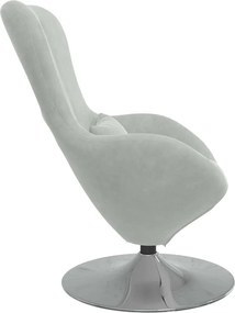 vidaXL Κάθισμα-αυγό Ανοιχτό γκρι Βελούδο