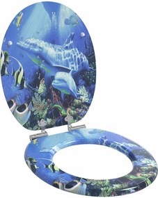 vidaXL Μαλακή κλειστή λεκάνη 2 pcs Μπλε 44 x 38 εκ. Πίνακας MDF