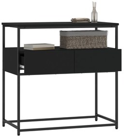 vidaXL Τραπέζι Κονσόλα Μαύρο 75x40x75 εκ. από Επεξεργ. Ξύλο
