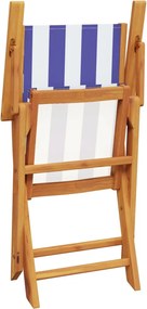 vidaXL Σετ Επίπλων Bistro 3 τεμ. Μπλε/Λευκό Ύφασμα/Μασίφ Πεύκου