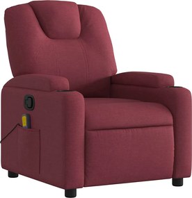 vidaXL Πολυθρόνα Μασάζ Ανακλινόμενη Μπορντό Υφασμάτινη