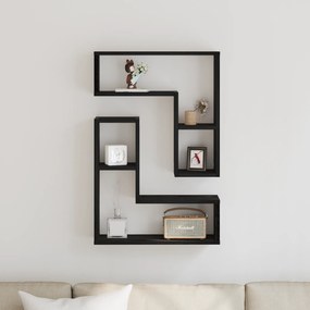 vidaXL Ράφια 2 τμχ Μαύρη Δρυς 50x15x85 εκ Φτιαγμένο από Ξύλο