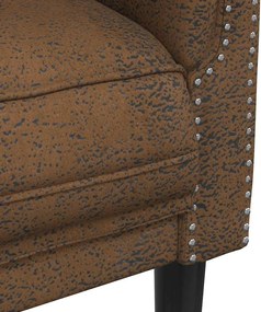 vidaXL Πολυθρόνα Καφέ από Συνθετικό Καστόρι