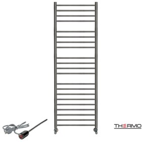 Thermo BELLAVIA Θερμαινόμενη πετσετοκρεμάστρα από ανοξείδωτο χάλυβα με ηλεκτρική λειτουργία, 150x50cm Black Brushed PVD