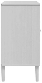 vidaXL Ντουλάπι SENJA Λευκό / Όψη Ρατάν 80x40x80 εκ. Μασίφ Ξύλο Πεύκου