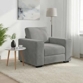 vidaXL Πολυθρόνα Ανοιχτό Γκρι Βελούδινη 100 x 77 x 82 εκ.