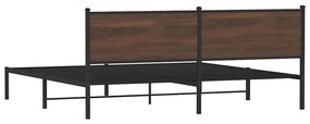 vidaXL Σκελετός Κρεβ. Χωρίς Στρώμα Καφέ Δρυς 193x203 εκ. Μεταλλικό
