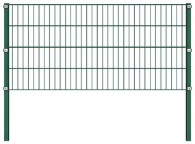 vidaXL Πάνελ Περίφραξης με Στύλους Σιδερένιο Πράσινο 867 x 80 εκ.
