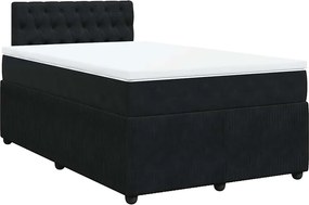 vidaXL Κρεβάτι Boxspring με Στρώμα Μαύρο 120 x 200 εκ. Βελούδινο