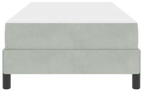 vidaXL Κρεβάτι box spring με στρώμα Ανοιχτό γκρι 100 x 200 cm Βελούδο