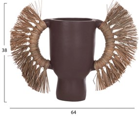 Επιτραπέζιο Διακοσμητικό Βάζο ALICA C4668.07L Τερακότα Σοκολατί χρώμα &amp; Grass 64x22x38Υεκ. 64x22x38 εκ.