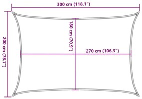 Πανί Σκίασης Ορθογώνιο Άμμου 2x3 μ. HDPE 160 γρ./μ² - Κίτρινο