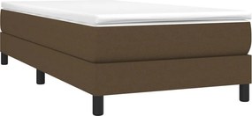 vidaXL Κρεβάτι Boxspring με Στρώμα Σκούρο Καφέ 90x200 εκ. Υφασμάτινο