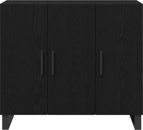 vidaXL Πλαϊνό γραφείο Μαύρη Οξυά 90 x 34 x 80 εκ. Επεξεργασμένο ξύλο